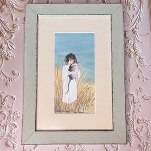 Signed "Very Special" P. Buckley Moss in Wooden Frame
